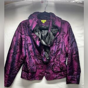 Argora purple n black paisley blazer sz M